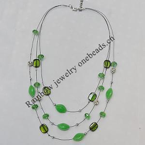 17-22Inch Glass crystal necklace, Bead Size:about 8mm,12mm Sold by Group 
