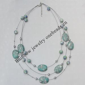 17-22Inch Glass crystal necklace, Bead Size:about 8mm,20mm Sold by Group 