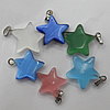 Cats Eye Pendant/Charm, Mix Color, Star 19mm, Hole:About 1MM, Sold by PC