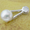 Sterling Silver Pendant/Charm with Pearl, 21x8.65mm, Sold by PC