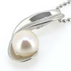 Sterling Silver Pendant/Charm with Pearl, 20x9mm, Sold by PC