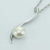 Sterling Silver Pendant/Charm with Pearl, 21.19x29mm, Sold by PC