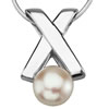 Sterling Silver Pendant/Charm with Pearl, 18x11.5mm, Sold by PC