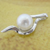 Sterling Silver Pendant/Charm with Pearl, 22.70x10.15mm, Sold by PC