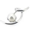 Sterling Silver Pendant/Charm with Pearl, 22.65x9.38mm, Sold by PC