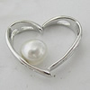 Sterling Silver Pendant/Charm with Pearl, 16.07x16.49mm, Sold by PC