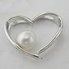 Sterling Silver Pendant/Charm with Pearl, 16.07x16.49mm, Sold by PC
