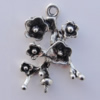 Pendant Zinc Alloy Jewelry Findings Lead-free, 24x17mm, Hole:2mm, Sold by Bag