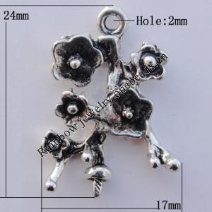 Pendant Zinc Alloy Jewelry Findings Lead-free, 24x17mm, Hole:2mm, Sold by Bag