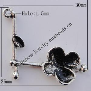 Pendant Zinc Alloy Jewelry Findings Lead-free, 26x30mm, Hole:1.5mm, Sold by Bag