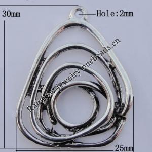 Pendant Zinc Alloy Jewelry Findings Lead-free, 30x25mm, Hole:2mm, Sold by Bag