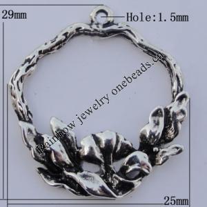 Pendant Zinc Alloy Jewelry Findings Lead-free, 29x25mm, Hole:1.5mm, Sold by Bag