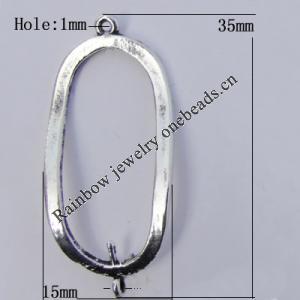 Connector Zinc Alloy Jewelry Findings Lead-free, 35x15mm Hole:1mm, Sold by Bag