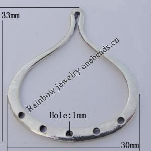 Connector Zinc Alloy Jewelry Findings Lead-free, 33x30mm Hole:1mm, Sold by Bag