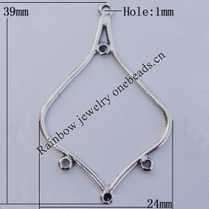 Connector Zinc Alloy Jewelry Findings Lead-free, 39x24mm Hole:1mm, Sold by Bag