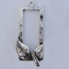 Pendant Zinc Alloy Jewelry Findings Lead-free, 37x15mm, Hole:2mm, Sold by Bag