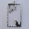 Pendant Zinc Alloy Jewelry Findings Lead-free, 34x19mm, Hole:2mm, Sold by Bag