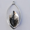 Pendant Zinc Alloy Jewelry Findings Lead-free, 37x19mm, Hole:2mm, Sold by Bag