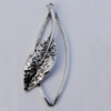 Pendant Zinc Alloy Jewelry Findings Lead-free, 40x15mm, Hole:2mm, Sold by Bag