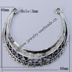 Connector Zinc Alloy Jewelry Findings Lead-free, 40x40mm Hole:3mm, Sold by Bag