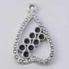 Pendant Zinc Alloy Jewelry Findings Lead-free, 24x15mm, Hole:1mm, Sold by Bag