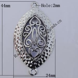 Connector Zinc Alloy Jewelry Findings Lead-free, 44x24mm Hole:2mm, Sold by Bag