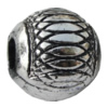 Jewelry findings, CCB plastic European style Beads Antique silver, Drum 14x15mm Hole:5mm, Sold by Bag