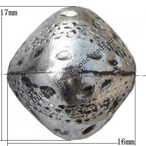 Jewelry findings, CCB plastic Beads Antique silver, 17x16mm Hole:1.5mm, Sold by Bag