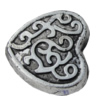 Jewelry findings, CCB plastic Beads Antique silver, Heart 17x19mm Hole:1mm, Sold by Bag