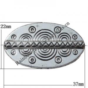 Jewelry findings, CCB plastic Beads Antique silver, 37x22mm Hole:1.5mm, Sold by Bag