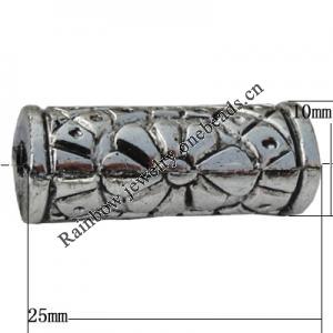 Jewelry findings, CCB plastic European style Beads Antique silver, Column 25x10mm Hole:4mm, Sold by Bag