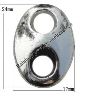 Jewelry findings, CCB plastic Connector Antique silver, 24x17mm Hole:6mm, Sold by Bag