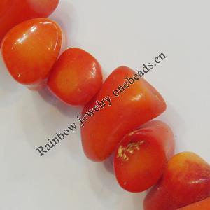 Coral Beads, Nugget About 7-10mm Hole:0.1mm, Sold by KG