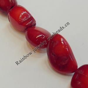 Coral Beads, Nugget About 6x13mm-15x7mm Hole:0.1mm, Sold by KG