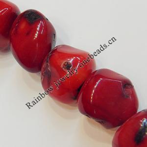 Coral Beads, Nugget About 17mm Hole:0.2mm, Sold by KG
