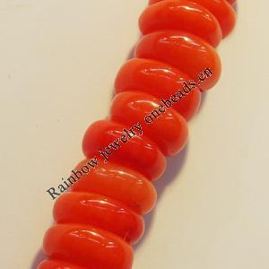 Coral Beads, Rondelle About 10mm Hole:0.1mm, Sold by KG