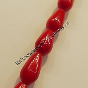 Coral Beads, Teardrop 10x5mm Hole:0.1mm, Sold by KG