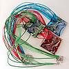 17-inch lampwork Nacklace, Wax Cord & Organza Ribbon Transparent, Diamond 48x6mm, Sold by Strand