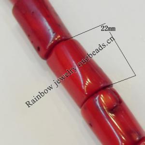 Coral Beads，Column Size:about 22x13mm Hole:0.1mm, Sold by Kg