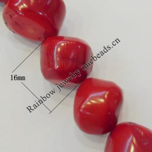 Coral Beads，Size:about 16mm Hole:0.1mm, Sold by Kg