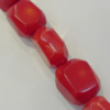 Coral Beads，Faceted Polyhedron Size:about 19x14mm Hole:0.1mm, Sold by Kg