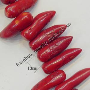 Coral Beads，Size:about 42x13mm Hole:0.1mm, Sold by Kg 