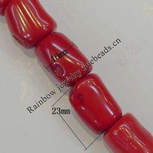 Coral Beads，Column Size:about 23x16mm Hole:0.1mm, Sold by Kg