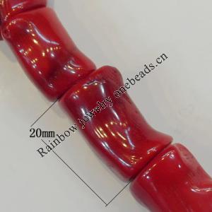 Coral Beads，Size:about Length:20mm,Wide:9mm Hole:0.1mm, Sold by Kg 