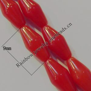 Coral Beads，Bicone Size:about 9x4mm Hole:0.1mm, Sold by Kg