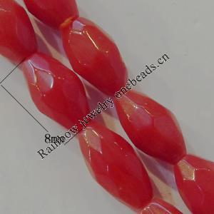 Coral Beads，Faceted Bicone Size:about 8x4mm Hole:0.1mm, Sold by Kg