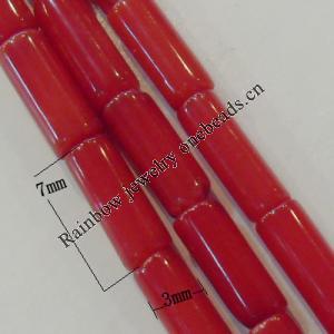 Coral Beads，Column Size:about 7x3mm Hole:0.1mm, Sold by Kg