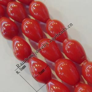 Coral Beads，Teardrop Size:about 8.5x5mm Hole:0.1mm, Sold by Kg