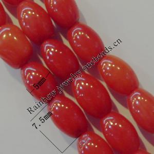 Coral Beads，Oval Size:about 7.5x5mm Hole:0.1mm, Sold by Kg