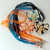 17-inch lampwork Nacklace, Wax Cord & Organza Ribbon Transparent, Heart 44x52x11mm, Sold by Strand